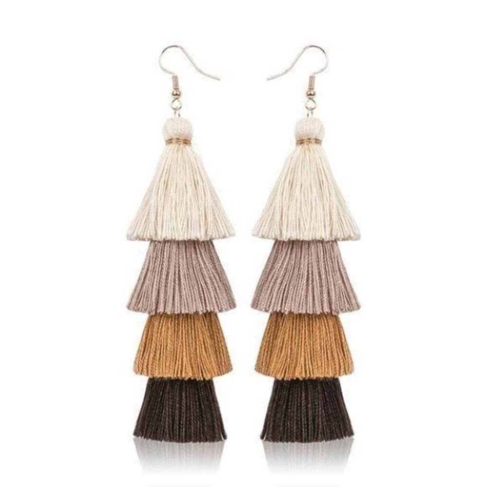 Multiple Layers Bohemian Tassel Earrings